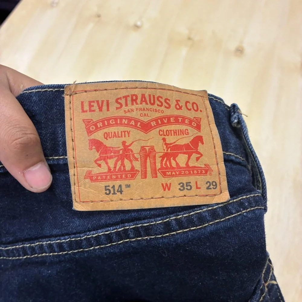 Levis 514 Jeans Mens 35x29 Dark Wash Blue Denim Regular Straight Casual Pants